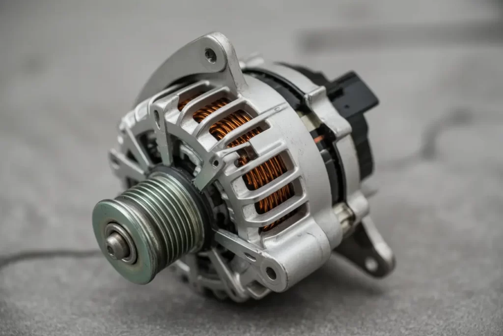 Alternator warning light on car dashboard