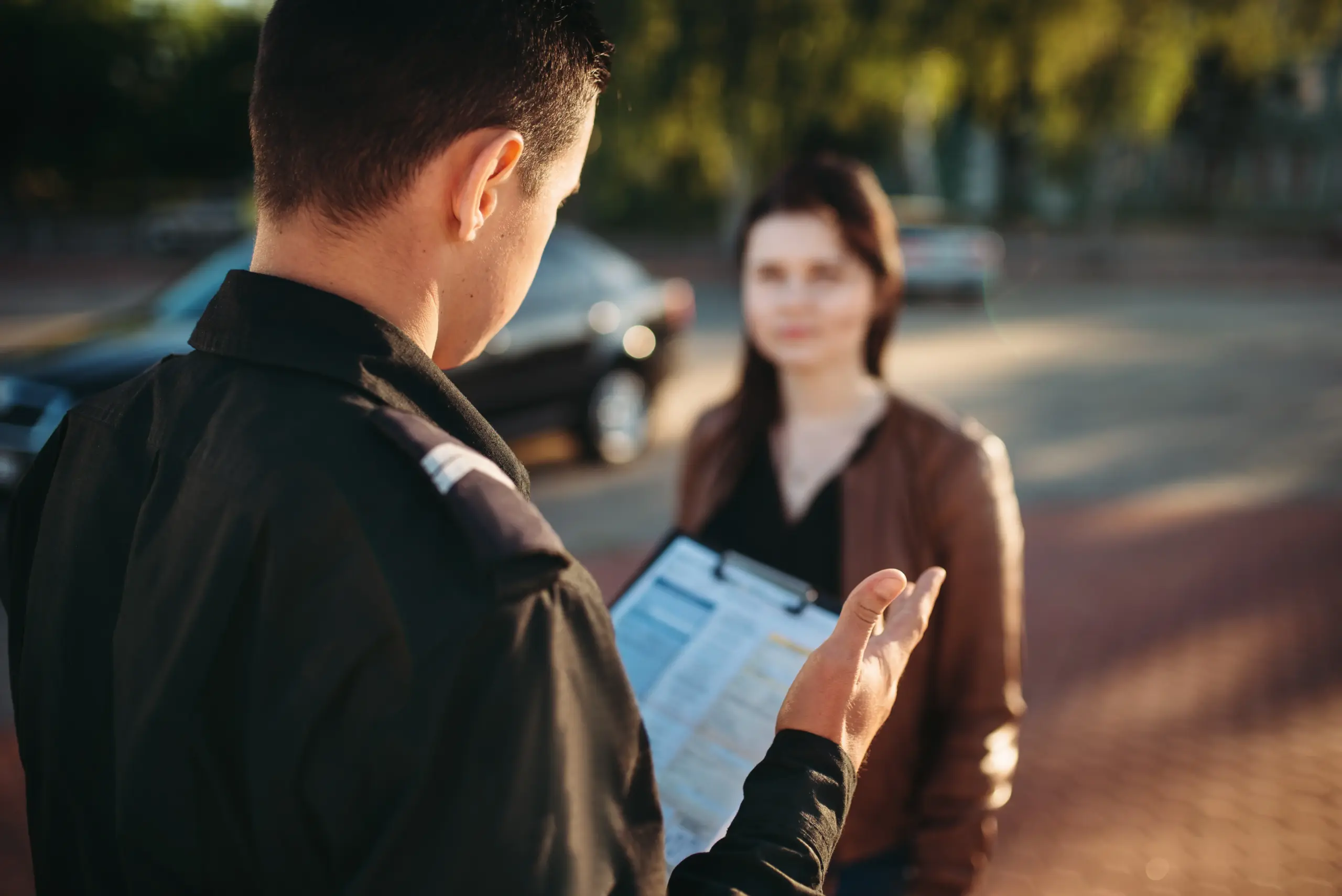 police-officers-reads-law-female-driver
